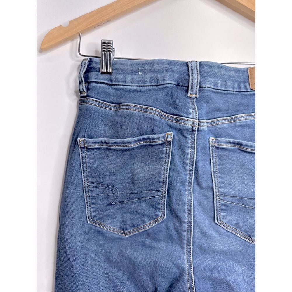 American Eagle Jeans Womens Distressed Blue Pants Stretch Size 4 - Picture 9 of 11